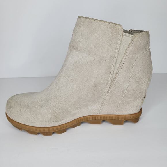 SOREL Joan of Arctic Wedge II Zip sz 8 Soft Taupe - Picture 7 of 13